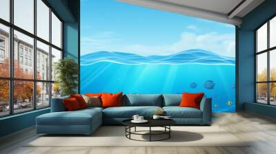 Abstract background with underwater theme, web site header or footer template Wall mural