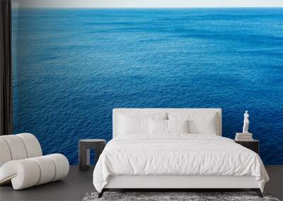 Blue sea surface with waves aerial view Wall mural