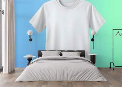 t-shirt displaying high quality a numerical logo design on the chest and different designs high quality mockup Wall mural