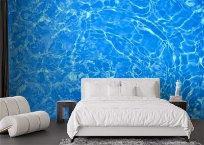 blue water texture ripples. tropical summer background. sea water surface. blue water background Wall mural