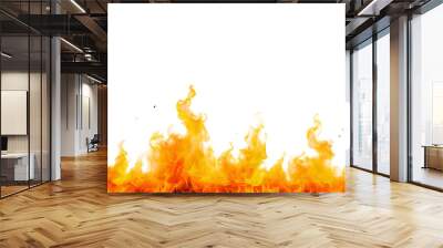 fire and flames rising on white transparent background Wall mural