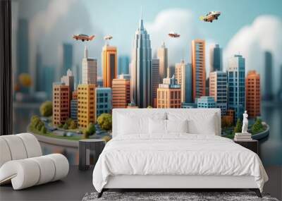 Miniature urban landscape Wall mural