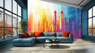 Urban development and economic upward trends Wall mural