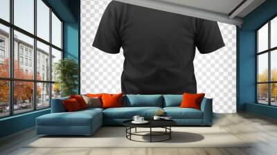 T-shirt noir vectoriel sur fond transparent Wall mural