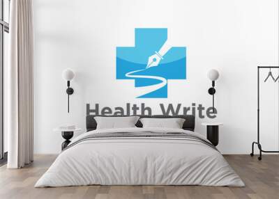 health write logo designs for medical service Wall mural