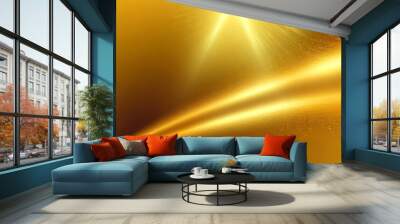 abstract background shiny metallic gradient background with light flare reflection gold color Wall mural