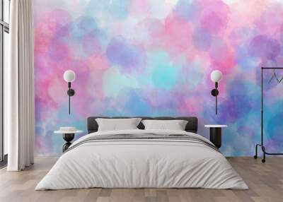 blue pink and purple watercolor background texture in light pastel colors and blotches in colorful background illustration Wall mural