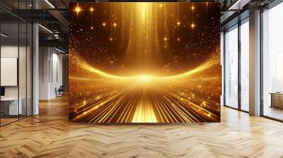 gold lights awards with particles elegance abstract background Wall mural