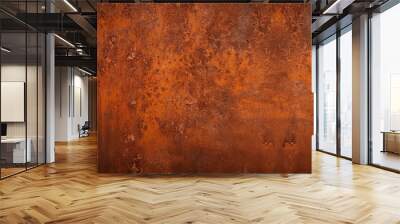 grunge rusty orange brown metal corten steel stone background texture banner panorama Wall mural