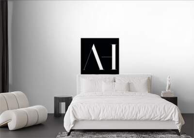 AH, HA, Abstract Letters Logo Monogram Wall mural