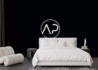 AP, PA, AP, Letters Logo Monogram Wall mural