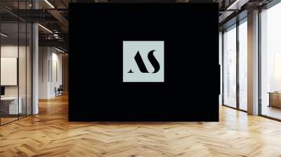 AS, SA, Abstract Letters Logo Monogram Wall mural