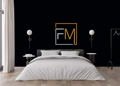 FM, MF, Letters Logo Monogram Wall mural