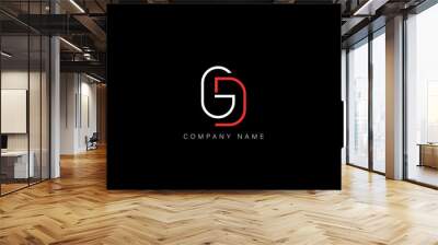 GD, DG Abstract Letters Logo Monogram Wall mural