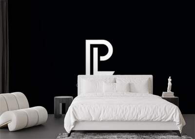 LP, PL, Abstract Letters Logo Monogram Wall mural