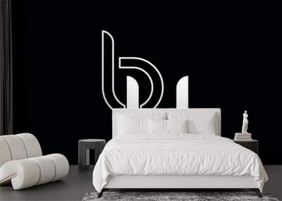 UB, BU, Abstract Letters Logo Monogram Wall mural