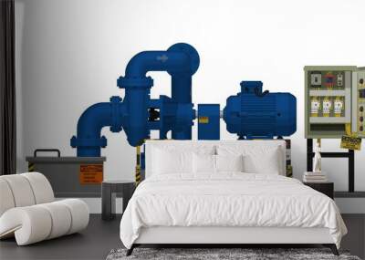 Isolated under repair pump system on white background Wall mural