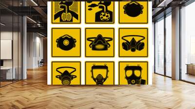 Set of respiratory icon for heavy duty industrial Wall mural