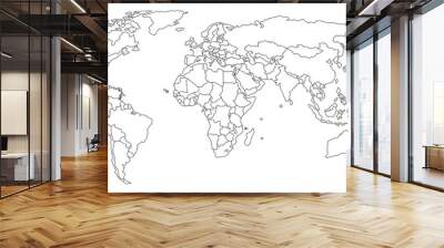 Simple outline of world map on transparent background
 Wall mural