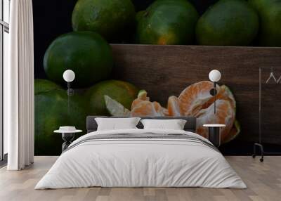 fresh fruits on a wooden table Wall mural