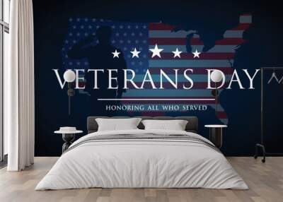 Happy veterans day. Veterans day background. Memorial American veteran day vector design illustration.  Veteran day poster or banner. Wall mural