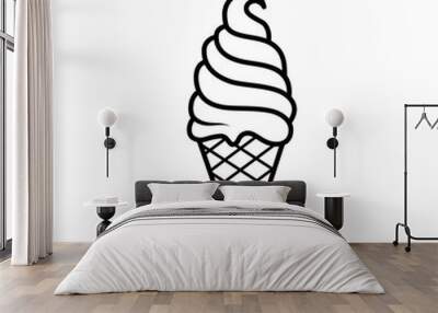 ice cream cone. Ice cream. Ice cream outline icons. Ice cream sign. Ice cream icon line. Ice cream vector design illustration. Ice cream icon vector isolated on white background. Wall mural