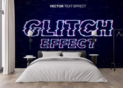 glitch trendy editable text effect Wall mural