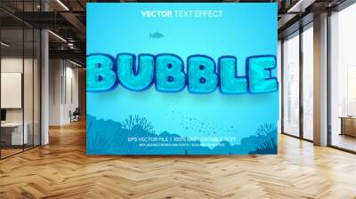 ocean bubble aquatic water 3d style editable text effect Wall mural