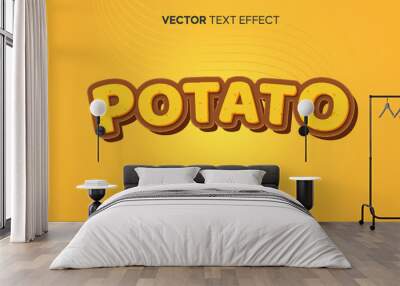 Potatoes chips yellow 3d style editable text effect Wall mural