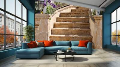 stone staircase in the garden Wall mural