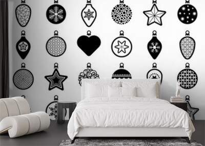 Christmas ball collection - vector illustration  Wall mural