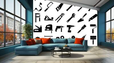 construction tool icon collection - vector illustration Wall mural