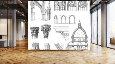 Gothic building style / illustration Wall mural