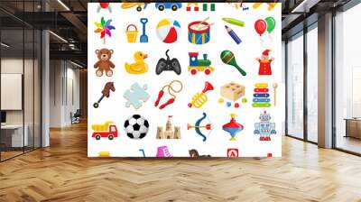 toy icon collection - vector color illustration Wall mural