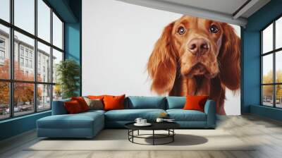 Close-up portrait of a brown dog looking up. AI Generated Wall mural