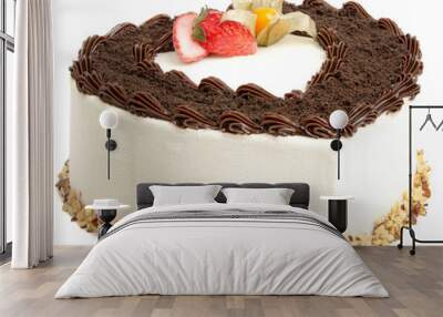 cake. chocolate ice cream cake on background Wall mural