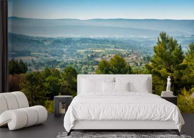 Blick auf Mormoiron im Tal des Auzon in der Provence Wall mural