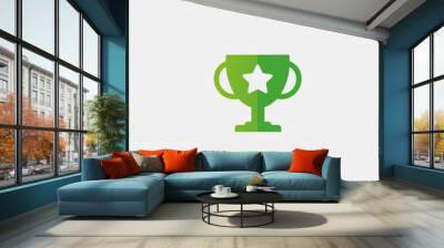 Award trophy icon flat vector design Wall mural