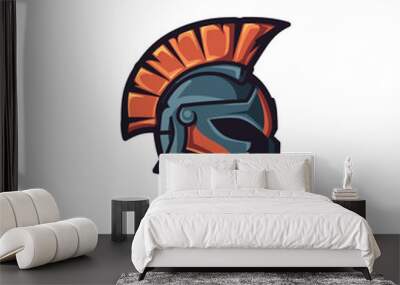 Warrior helmet flat vector design Wall mural