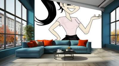 Beautyful girl with ponytail Wall mural