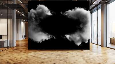 Dramatic Smoke Clouds on Black Background Wall mural