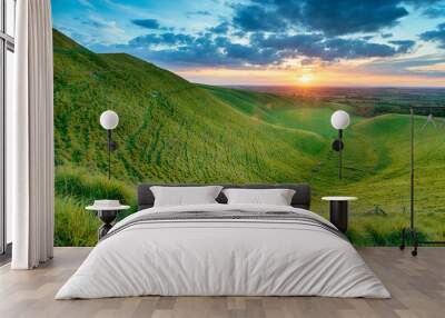 Dramatic sunset over The Manger in Uffington Wall mural