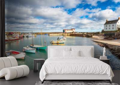 St Abbs Harbour in Scotland Wall mural