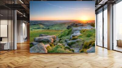 Sunset from Higger Tor Wall mural