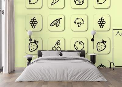 pattern with fruits and vegetables Wall mural