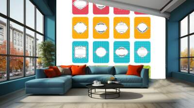 Set of vector banners. Cute cards with frame. Collection of stickers and labels in flat design Wall mural