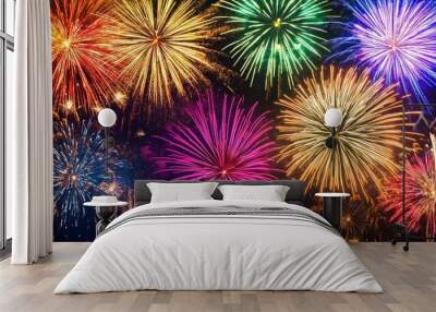 Vibrant Fireworks Display Wall mural