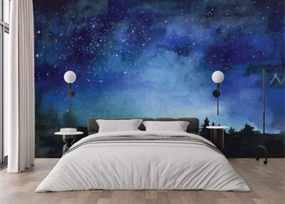 Watercolor vector background Space, stars, constellation, nebula Wall mural