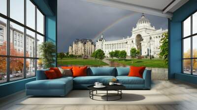 two rainbows at the same time in Kazan after the rain Wall mural