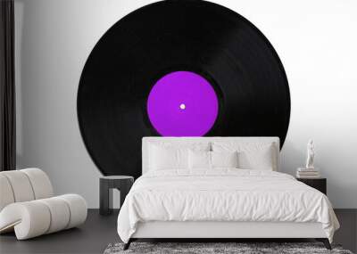 vinyl record 12'' purple label, realistic photography isolated png on transparent background for graphic design Wall mural